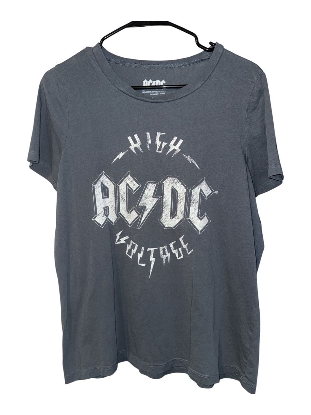 AC/DC 'High Voltage' Grey Graphic Tee, Size Large